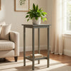 Emio Outdoor Side Bar Table | 24" Top | Farmhouse Graywashed Acacia Wood