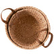 Storage Basket with Faux Leather Handles | 16" Brown Hyacinth Woven