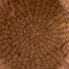 Storage Basket with Faux Leather Handles | 16" Brown Hyacinth Woven