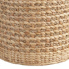 Storage Basket with Faux Leather Handles | 16" Brown Hyacinth Woven