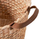Storage Basket with Faux Leather Handles | 16" Brown Hyacinth Woven