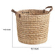Storage Basket with Faux Leather Handles | 16" Brown Hyacinth Woven