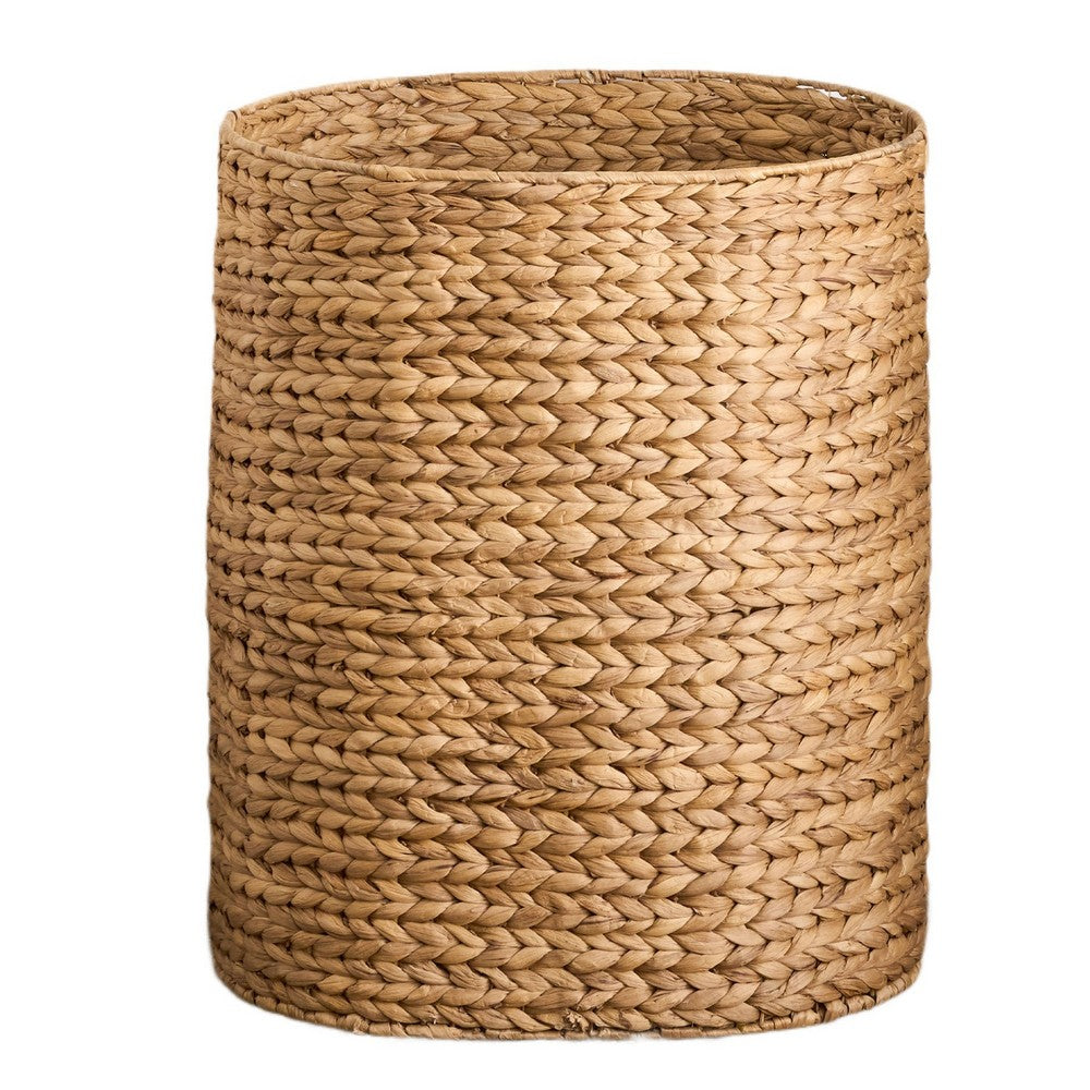 Jom Laundry Hamper | Arrow Weave Light Brown Hyacinth Basket | 22" Oval