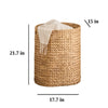 Jom Laundry Hamper | Arrow Weave Light Brown Hyacinth Basket | 22" Oval