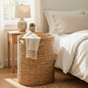 Jom Laundry Hamper | Arrow Weave Light Brown Hyacinth Basket | 22" Oval