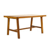 Mery Outdoor Dining Table | 59" Slatted Top | Brown Acacia Wood