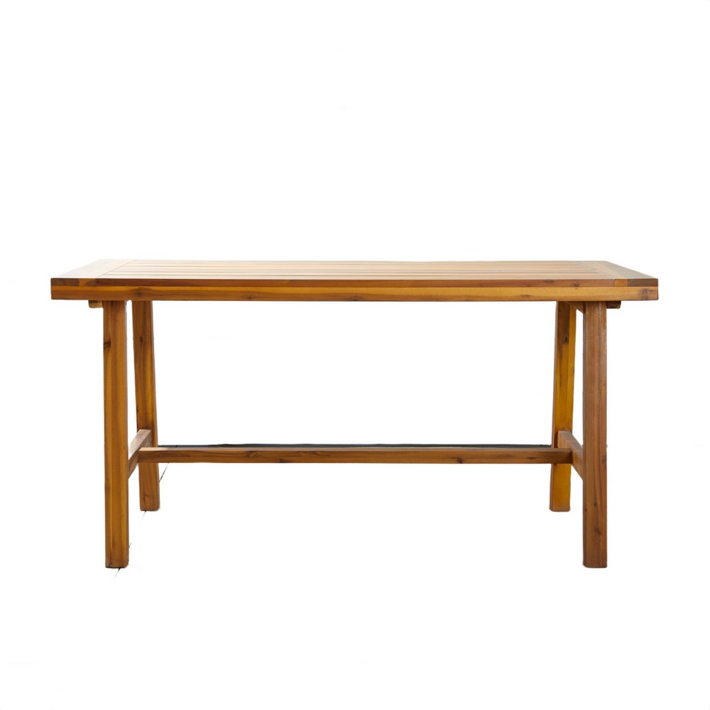 Mery Outdoor Dining Table | 59" Slatted Top | Brown Acacia Wood