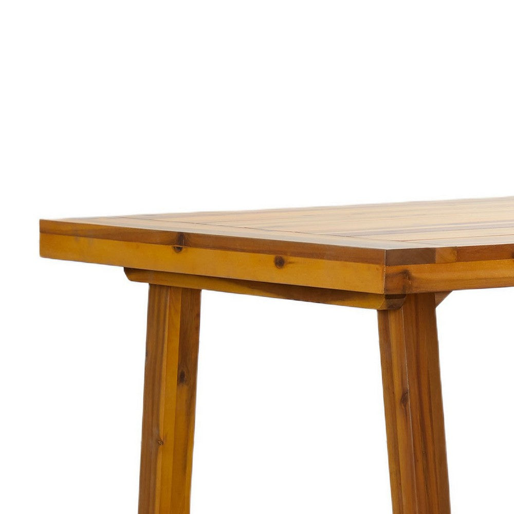 Mery Outdoor Dining Table | 59" Slatted Top | Brown Acacia Wood