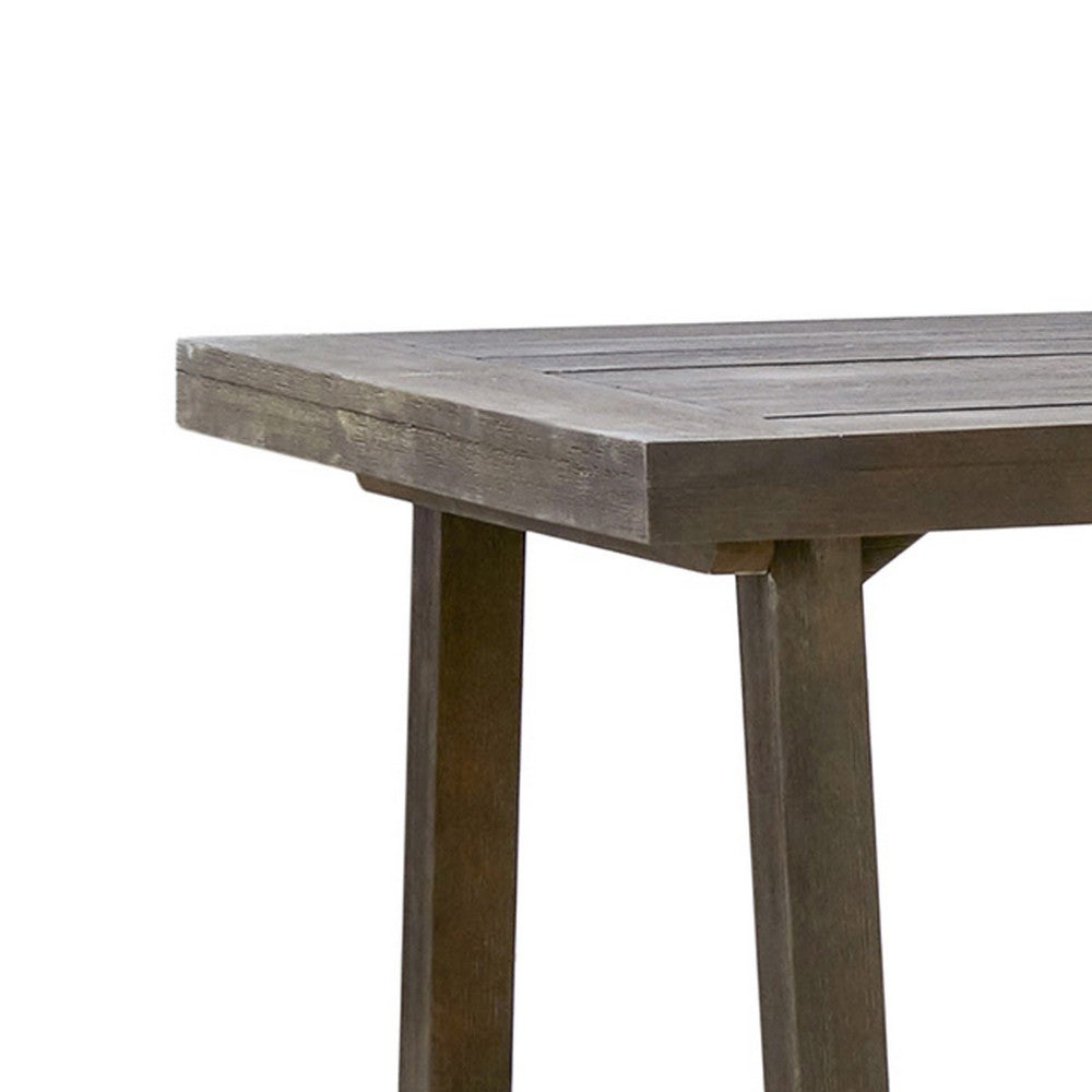 Mery Outdoor Dining Table | 59" Slatted Top | Gray Washed Acacia Wood