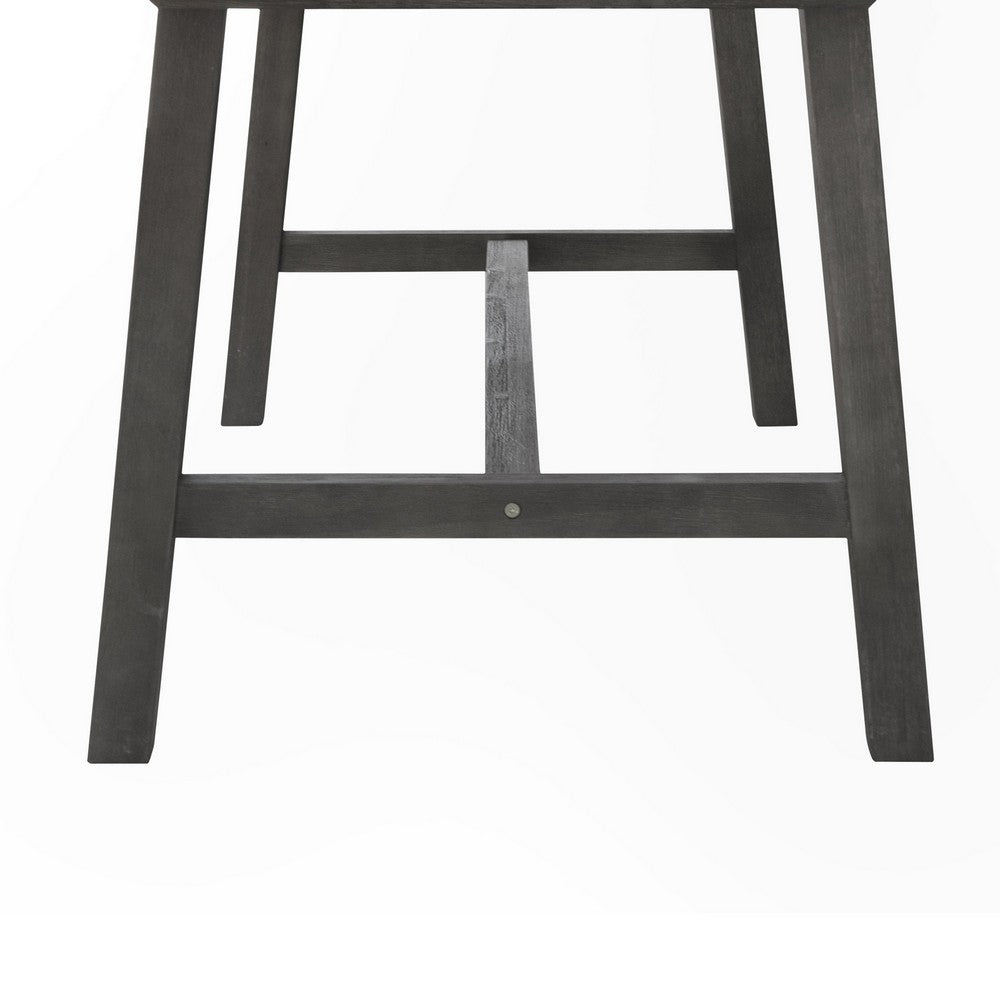 Mery Outdoor Dining Table | 59" Slatted Top | Gray Washed Acacia Wood