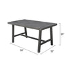 Mery Outdoor Dining Table | 59" Slatted Top | Gray Washed Acacia Wood