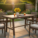 Mery Outdoor Dining Table | 59" Slatted Top | Gray Washed Acacia Wood