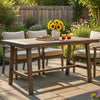 Mery Outdoor Dining Table | 59" Slatted Top | Gray Washed Acacia Wood