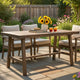 Mery Outdoor Dining Table | 59" Slatted Top | Gray Washed Acacia Wood