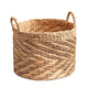 Storage Basket with Handles | Light Brown Hyacinth Woven | 15" Round