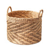 Storage Basket with Handles | Light Brown Hyacinth Woven | 15" Round