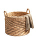Storage Basket with Handles | Light Brown Hyacinth Woven | 15" Round