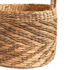 Storage Basket with Handles | Light Brown Hyacinth Woven | 15" Round