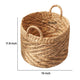 Storage Basket with Handles | Light Brown Hyacinth Woven | 15" Round
