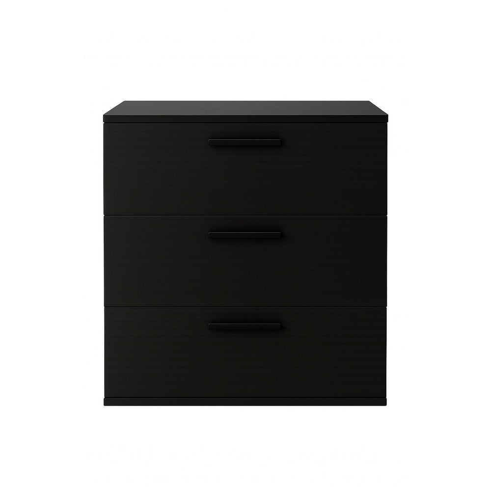 Moru Modular Oversize Dresser Chest | 3 Deep Drawers | Modern Black Wood