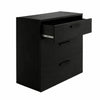 Moru Modular Oversize Dresser Chest | 3 Deep Drawers | Modern Black Wood