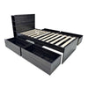 Roby Twin Bed | 4 Storage Drawers Adjustable Headboard Shelves | Dark Gray