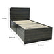 Roby Twin Bed | 4 Storage Drawers Adjustable Headboard Shelves | Dark Gray