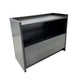 Roby Nightstand | Raised Border Top | Storage Shelf & Drawer | Dark Gray