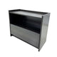 Roby Nightstand | Raised Border Top | Storage Shelf & Drawer | Dark Gray