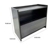 Roby Nightstand | Raised Border Top | Storage Shelf & Drawer | Dark Gray