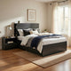 Roby 2pc Twin Bed & Nightstand Set | 5 Drawers | Shelves | Dark Gray