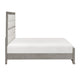 Ova Queen Size Bed | Wide Channel Tufted Upholstery | Gray Oak Veneer