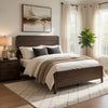 Eme Queen Size Bed | Slatted Headboard | Classic Dark Walnut Brown Frame