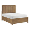 Cery Queen Size Storage Bed | 4 Side Drawers | Light Brown Hickory Veneer