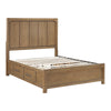 Cery Queen Size Storage Bed | 4 Side Drawers | Light Brown Hickory Veneer