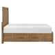 Cery Queen Size Storage Bed | 4 Side Drawers | Light Brown Hickory Veneer