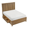 Cery Queen Size Storage Bed | 4 Side Drawers | Light Brown Hickory Veneer