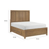 Cery Queen Size Storage Bed | 4 Side Drawers | Light Brown Hickory Veneer