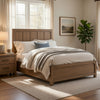 Cery Queen Size Storage Bed | 4 Side Drawers | Light Brown Hickory Veneer