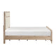 Wily Queen Size Bed | Cream Beige Chenille Upholstery | Natural Brown