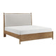 Seny Queen Size Bed | Removable Light Gray Cushion Headboard | Brown