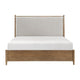 Seny Queen Size Bed | Removable Light Gray Cushion Headboard | Brown