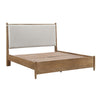Seny Queen Size Bed | Removable Light Gray Cushion Headboard | Brown