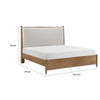 Seny Queen Size Bed | Removable Light Gray Cushion Headboard | Brown