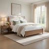 Seny Queen Size Bed | Removable Light Gray Cushion Headboard | Brown