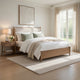 Seny Queen Size Bed | Removable Light Gray Cushion Headboard | Brown