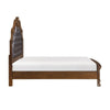 Brix Queen Size Sleigh Bed | Classic Faux Leather Tufted | Dark Brown