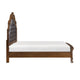 Brix Queen Size Sleigh Bed | Classic Faux Leather Tufted | Dark Brown