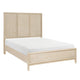 Ary Queen Size Bed | 3 Panel Farmhouse Headboard | Light Oak Brown