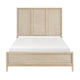 Ary Queen Size Bed | 3 Panel Farmhouse Headboard | Light Oak Brown